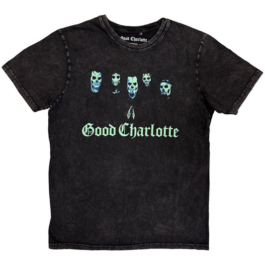 Good Charlotte “Generation Rx” Skulls ストーンウォッシュ バンドTシャツ（ブラック）