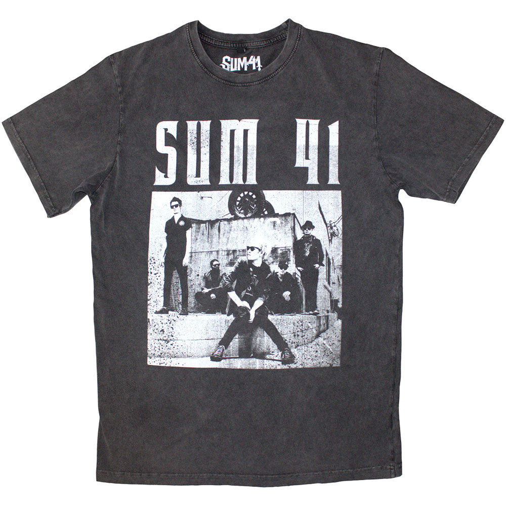SUM 41 “Box Photo” ストーンウォッシュ バンドTシャツ（チャコール）